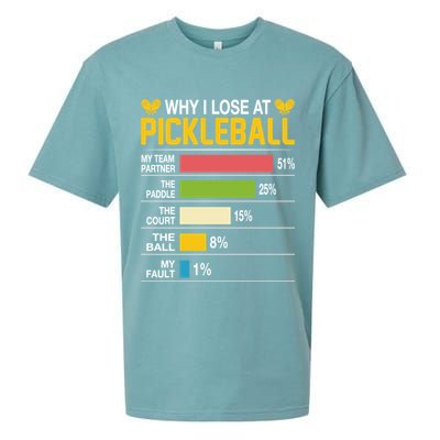 Why I Lose At Pickleball Funny Losing Game Sports Graphic Gift Sueded Cloud Jersey T-Shirt