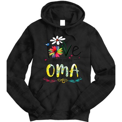 Wo I Love Being Called Oma Sunflower Mothers Day Gift Tie Dye Hoodie