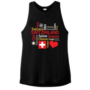 Why I Love Switzerland Cute Gift Ladies PosiCharge Tri-Blend Wicking Tank