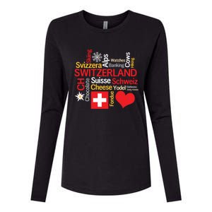 Why I Love Switzerland Cute Gift Womens Cotton Relaxed Long Sleeve T-Shirt