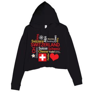 Why I Love Switzerland Cute Gift Crop Fleece Hoodie