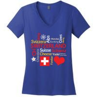 Why I Love Switzerland Cute Gift Women's V-Neck T-Shirt