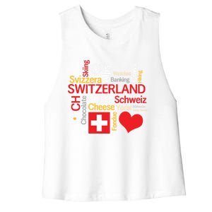 Why I Love Switzerland Cute Gift Women's Racerback Cropped Tank