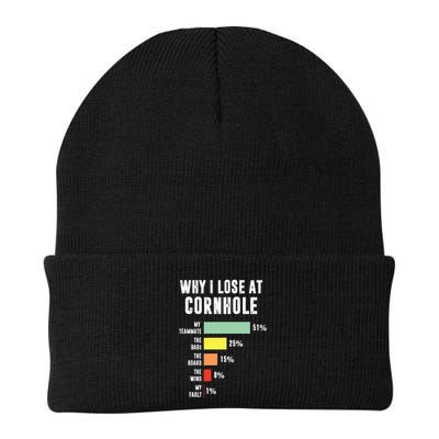Why I Lose At Cornhole Funny Cornhole Player Knit Cap Winter Beanie