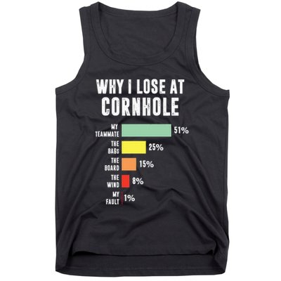 Why I Lose At Cornhole Funny Cornhole Player Tank Top