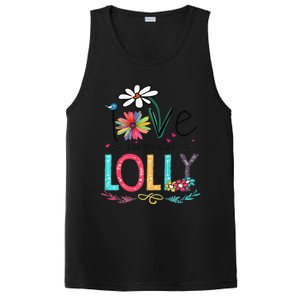 Womens I Love Being Called Lolly Sunflower Mother's Day PosiCharge Competitor Tank