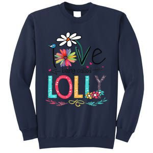 Womens I Love Being Called Lolly Sunflower Mother's Day Sweatshirt