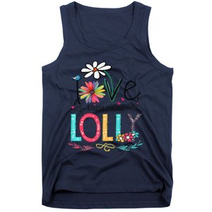 Womens I Love Being Called Lolly Sunflower Mother's Day Tank Top