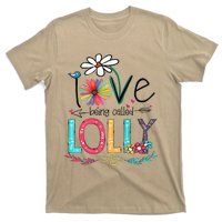 Womens I Love Being Called Lolly Sunflower Mother's Day T-Shirt