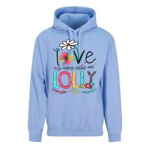 Womens I Love Being Called Lolly Sunflower Mother's Day Unisex Surf Hoodie