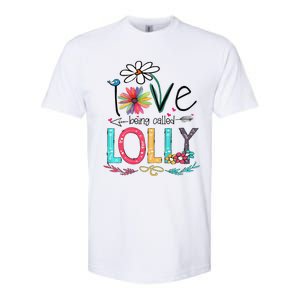 Womens I Love Being Called Lolly Sunflower Mother's Day Softstyle CVC T-Shirt