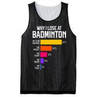 Why I Lose At Badminton Funny Excuses Shuttlecock Birdie Mesh Reversible Basketball Jersey Tank