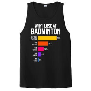 Why I Lose At Badminton Funny Excuses Shuttlecock Birdie PosiCharge Competitor Tank