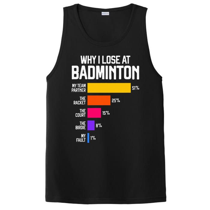 Why I Lose At Badminton Funny Excuses Shuttlecock Birdie PosiCharge Competitor Tank