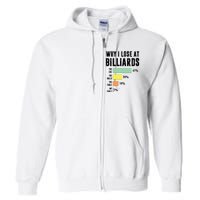 Why I Lose At Billiards Billiards Player Full Zip Hoodie