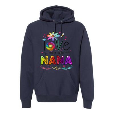 Womens I Love Being Called Nana Daisy Flower Cute Mother's Day Premium Hoodie