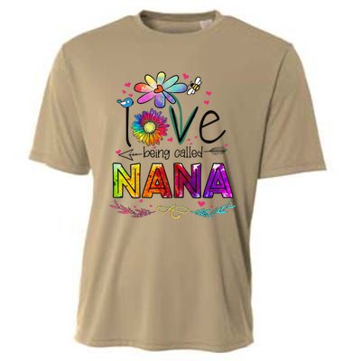 Womens I Love Being Called Nana Daisy Flower Cute Mother's Day Cooling Performance Crew T-Shirt