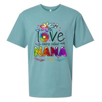 Womens I Love Being Called Nana Daisy Flower Cute Mother's Day Sueded Cloud Jersey T-Shirt