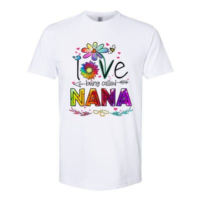 Womens I Love Being Called Nana Daisy Flower Cute Mother's Day Softstyle CVC T-Shirt