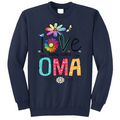 Womens I Love Being Called Oma Daisy Flower Cute Mother's Day Sweatshirt