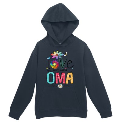 Womens I Love Being Called Oma Daisy Flower Cute Mother's Day Urban Pullover Hoodie