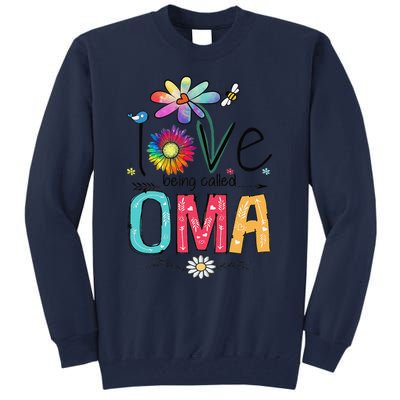 Womens I Love Being Called Oma Daisy Flower Cute Mother's Day Tall Sweatshirt