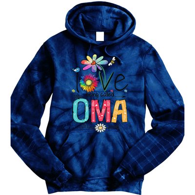 Womens I Love Being Called Oma Daisy Flower Cute Mother's Day Tie Dye Hoodie