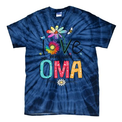 Womens I Love Being Called Oma Daisy Flower Cute Mother's Day Tie-Dye T-Shirt