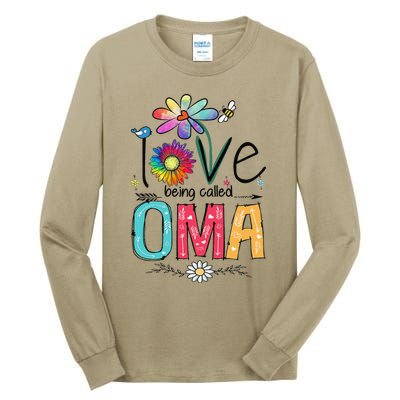 Womens I Love Being Called Oma Daisy Flower Cute Mother's Day Tall Long Sleeve T-Shirt