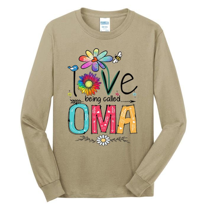 Womens I Love Being Called Oma Daisy Flower Cute Mother's Day Tall Long Sleeve T-Shirt