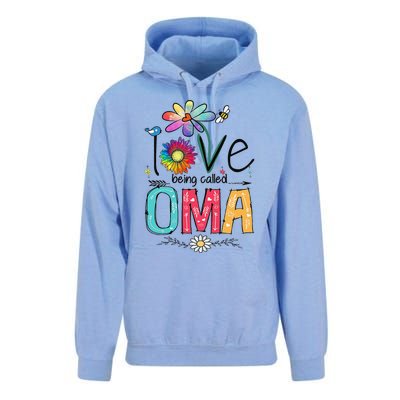 Womens I Love Being Called Oma Daisy Flower Cute Mother's Day Unisex Surf Hoodie