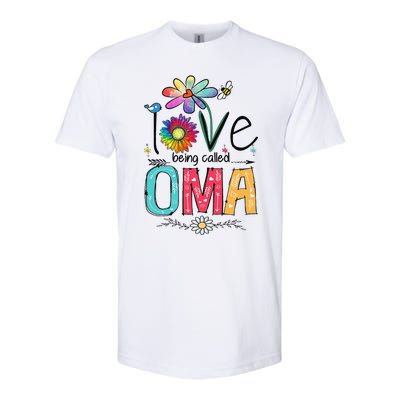 Womens I Love Being Called Oma Daisy Flower Cute Mother's Day Softstyle CVC T-Shirt