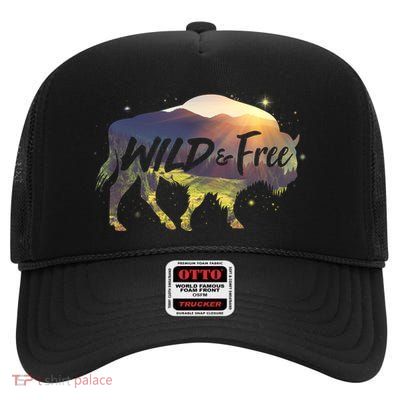 Wild And Free High Crown Mesh Back Trucker Hat