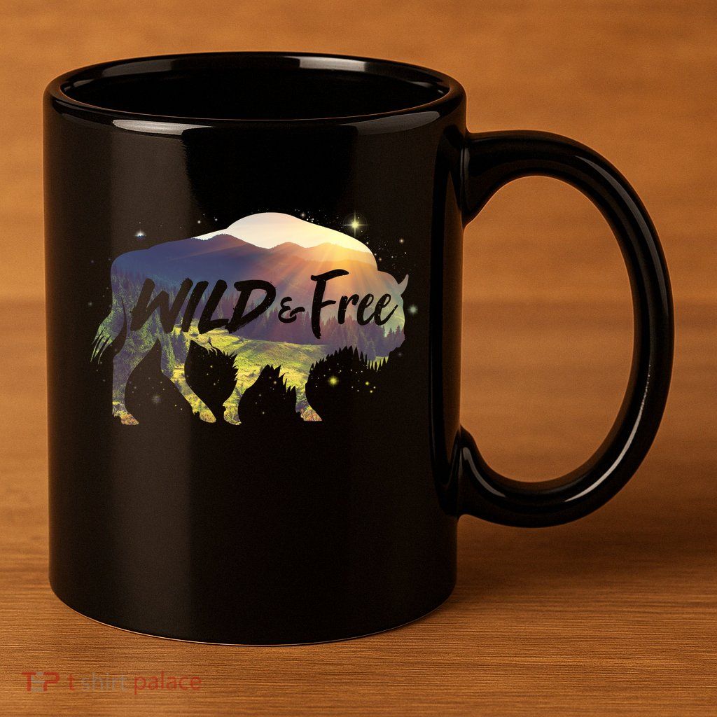 Wild And Free 11oz C Handle Ceramic Mug