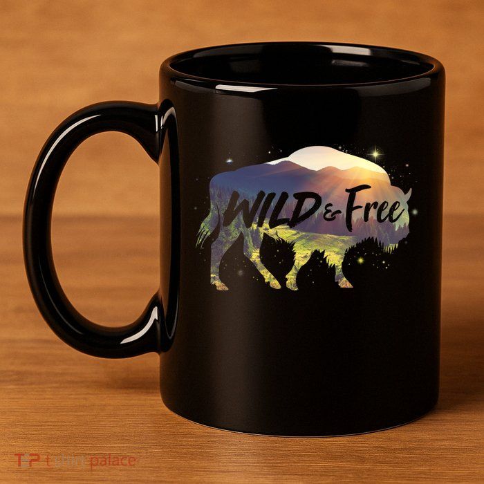 Wild And Free 11oz C Handle Ceramic Mug