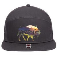 Wild And Free 7 Panel Mesh Trucker Snapback Hat