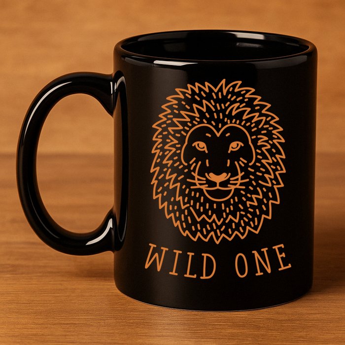 Wild One Lion 11oz C Handle Ceramic Mug