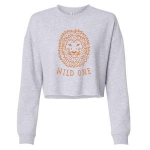 Wild One Lion Cropped Pullover Crew