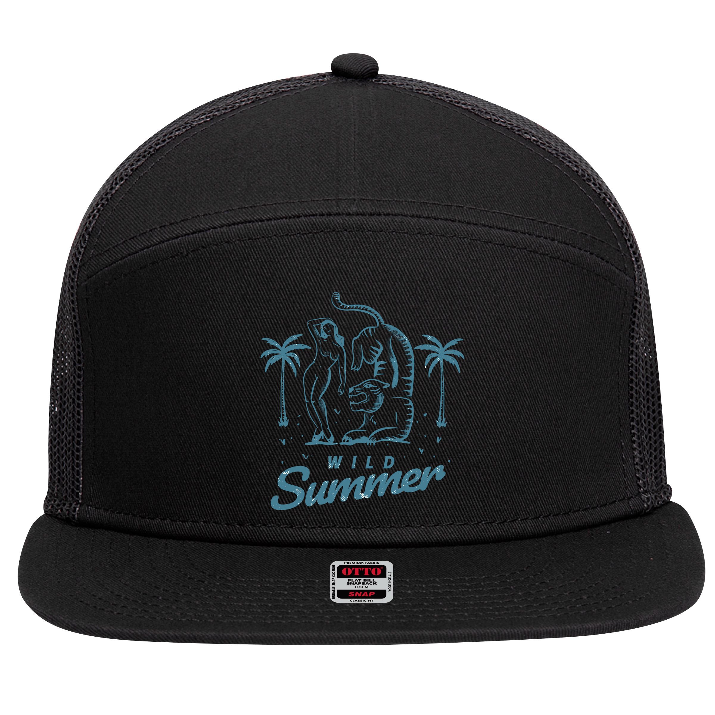 Wild Summer 7 Panel Mesh Trucker Snapback Hat