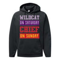 Wildcat On Saturday Chief On Sunday Performance Fleece Hoodie