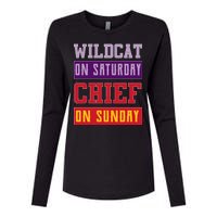 Wildcat On Saturday Chief On Sunday Womens Cotton Relaxed Long Sleeve T-Shirt