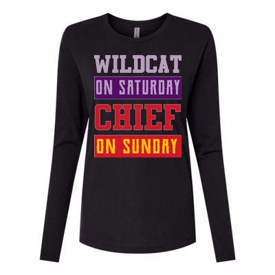 Wildcat On Saturday Chief On Sunday Womens Cotton Relaxed Long Sleeve T-Shirt