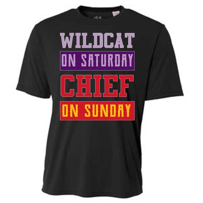 Wildcat On Saturday Chief On Sunday Cooling Performance Crew T-Shirt