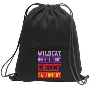 Wildcat On Saturday Chief On Sunday Sweatshirt Cinch Pack Bag