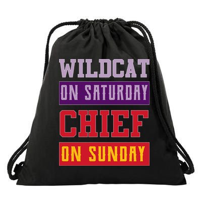 Wildcat On Saturday Chief On Sunday Drawstring Bag