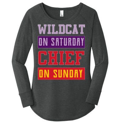 Wildcat On Saturday Chief On Sunday Women's Perfect Tri Tunic Long Sleeve Shirt