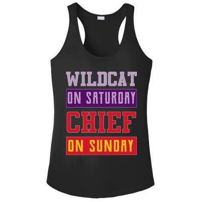 Wildcat On Saturday Chief On Sunday Ladies PosiCharge Competitor Racerback Tank