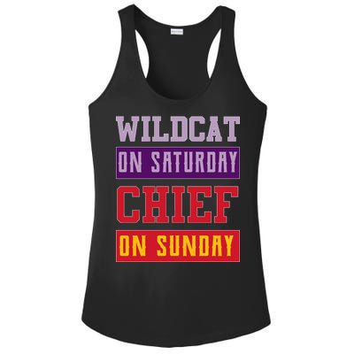 Wildcat On Saturday Chief On Sunday Ladies PosiCharge Competitor Racerback Tank