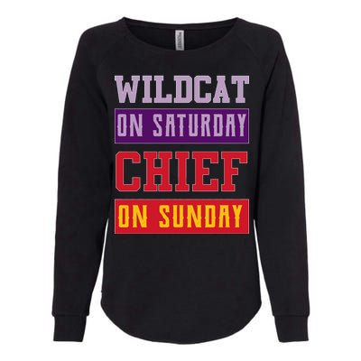 Wildcat On Saturday Chief On Sunday Womens California Wash Sweatshirt