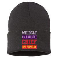 Wildcat On Saturday Chief On Sunday Sustainable Knit Beanie